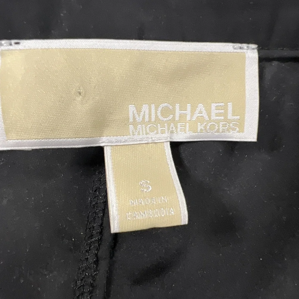 Michael Kors Black Belted Utility Safari Jacket Gold Hardware Women's Small